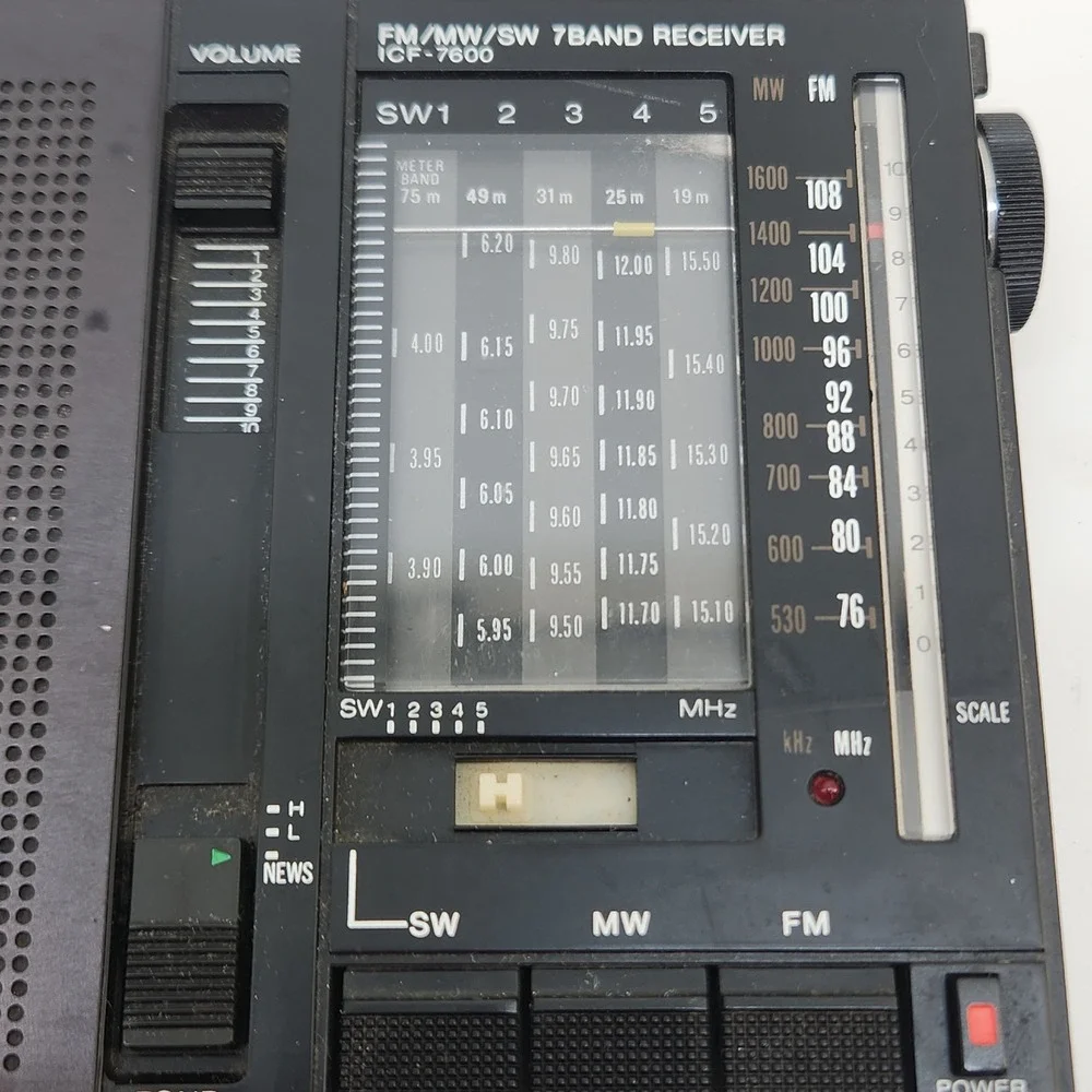 Vintage Sony ICF-7600 FM MW SW 7 Band Portable Radio Tested Read